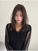 ミディアムレイヤー姫カットレイヤーマロンベージュ