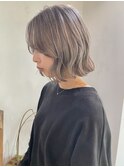 シルバーグレー_切りっぱなしボブ/グレージュ/ミルクティー