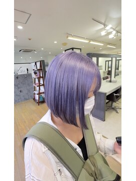 ペールパープル　紫カラー　ブリーチ