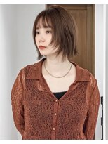 ゴウトゥデイ 横須賀店(GO TODAY)&nbsp;切りっぱなしボブ / 顔まわりレイヤー / 暖色ベージュ