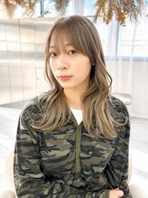 ユイマァル 岡山(YUIMARL) 岡山レイヤーカット20代30代ミルクティーベージュブリーチカラー