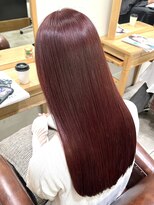 ローネス 銀座(LONESS)&nbsp;酸性ストレートチェリーピンクブリーチ無しダブルカラー銀座艶感