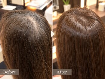 あくら 三宮(A cura)の写真/白髪を染めるだけでなく、艶やトップのボリューム感にも着目。大人女性のためのカラーファンタジー取扱店。