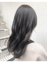 モルニ(MORNI) 黒髮ロング_マロンベージュ Aラインボブ かきあげ