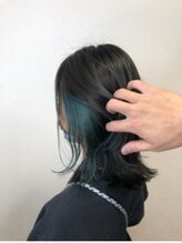 エイムヘアコルト 溝の口店(eim hair colt)&nbsp;インナーカラー　ツートンカラー　青髪