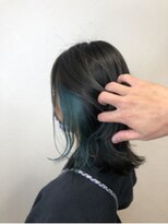 エイムヘアコルト 溝の口店(eim hair colt) インナーカラー　ツートンカラー　青髪