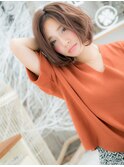センターパートフレンチガーリー前下がりボブh2越谷30代40代!
