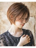 大人ショートボブ丸みショートカットマッシュショート前髪あり