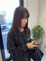 ロンドエニカ 大宮(Lond enika)&nbsp;前髪パーマアッシュカラーレイヤーロンググレーベージュ[大宮]