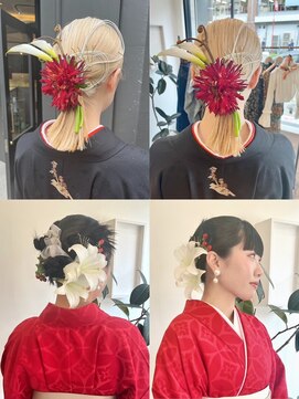 ヘアーアイスカルテット(HAIR ICI QUARTET) 生け花ヘアセットヘアアレンジカチモリ生花卒業式