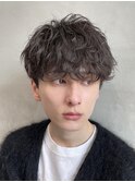 緩めシャドウ波巻きスパイラルマッシュパーマ刈り上げ重めツイ