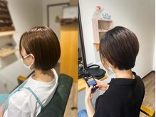 スムーク(Smuk)の雰囲気（お任せショートカット。結婚式や成人式のヘアアップしてます。）