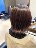 チェリーピンク&切りっぱなしボブ♪