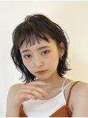 切りっぱなしボブエアリーロング美髪ピンクブラウン