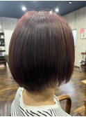 縮毛矯正×ボヤージュカラー×ディープピンク