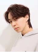 韓国ヘアコンマバング韓国マッシュセンターパートフェザーパーマ