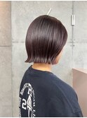 ボブ切りっぱなしボブピンクベージュ西葛西