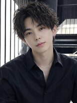 オグジュアリー 表参道(aux.)&nbsp;束感黒髪ナチュラル人気流行フェザーパーマ韓国風