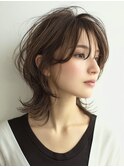 ボブレイヤー×白髪ぼかしカラー30代40代50代60代