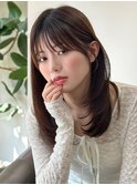 ワンカールレイヤーカット20代30代小顔フレンチバング髪質改善