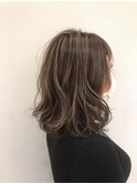 黒/品川　ホワイトグレージュミニウルフデジタルパーマ