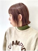 【FOLK】透明感レッドブラウン☆似合わせワイドバング外ハネボブ