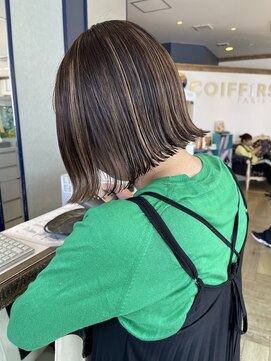 コワファースト 大分(COIFF1RST) ぱつっとボブにハイライトカラー【大分駅/髪質改善/ハイライト】