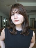 ◆レイヤーカット/マロンブラウン/大人の愛されミディ/おくれ毛
