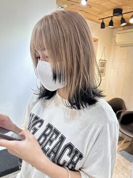 キラ 原宿(KILLA) #ダブルカラー#ケアブリーチ#ハイトーン#ミルクティーベージュ