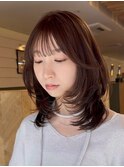韓国風大人レイヤーカット/ミディアムレイヤー/顔まわり/船橋駅