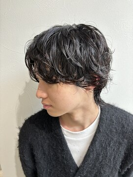 グラフ 立川(Graph.) 無造作ニュアンスパーママッシュウルフメンズカット