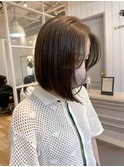 乾かすだけでキマる髪/ナチュラルボブグレージュカラー