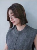 ボブミディアムショートおくれ毛美髪_F0572