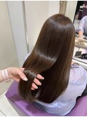 髪質改善 レイヤーカット ブリーチなし 透明感カラー 京都美容室