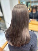 大人可愛いミルクティーベージュブリーチなし透明感カラー