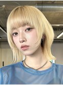 くびレイヤーボブルフネビージュ小顔ワンレンこなれミディ