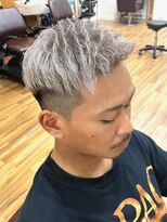 ヘアスタジオ ロメオ(hair studio Romeo)&nbsp;シルバーアッシュアップバングホワイトブリーチ