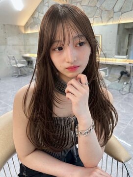 サイン 渋谷(SIGN) 韓国ヘアーハッシュカットレイヤーカットグレージュブリーチ無し