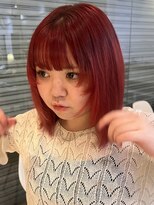 シベルバレー 横浜(sibell)&nbsp;レッドカラーブリーチなしダブルカラーレイヤーカット
