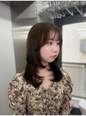 ハッシュカット &nbsp;韓国ヘア チョコブラウン♪♪ 顔周りカット