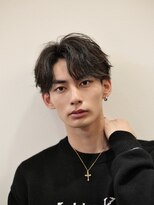 メンズサロン ルーブ 新潟(メンズサロンLOOB)&nbsp;センターパートウルフカットツイストスパイラルパーマゆるめ黒髪