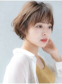 【銀座】小顔面長絶壁/ニュアンスパーマショート/30代40代50代