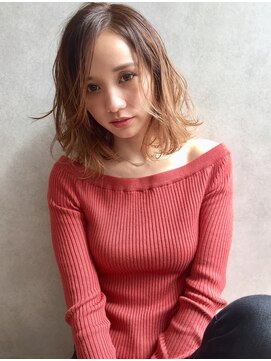 サンド 銀座(sand) ノーブルクラシカルミディ×バレイヤージュデジタルパーマロブ