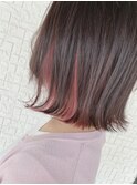 98%ダメージを抑えるケアブリーチ使用！インナーピンク(^^)