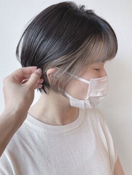 モリオフロムロンドン 原宿本店(morio from London) 【morio 原宿】ショートインナーカラー　ミルクティーベージュ