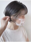 【morio 原宿】ショートインナーカラー ミルクティーベージュ