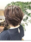 大人ボブショート/ハイライト/ゆるふわ/ラベンダーブラウン