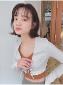 シースルーバング/小顔くびれミディアムボブ