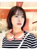 【修】20代30代40代◎透明感カラー×韓国切りぱなしボブ