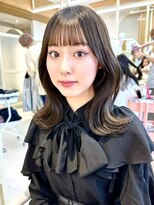 アフロートリノ(AFLOAT Leino)&nbsp;2wayバング 韓国前髪 シースルー ミディアム くびれヘア　顔周り